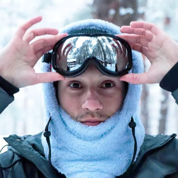 Women's Balaclava Wind-Resistant Winter Face Mask Fleece Ski Mask Hat Sky Blue - Picture 5 of 6